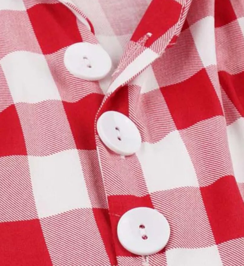 Sukienka Pin Up Vintage W Czerwoną Kratkę