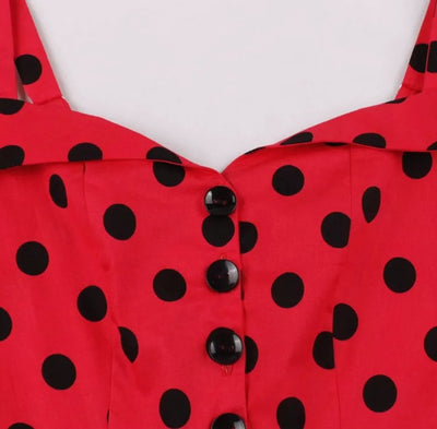Czerwona Sukienka W Kropki W Stylu Vintage Pin Up