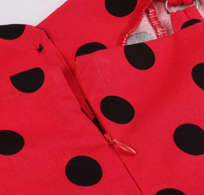 Czerwona Sukienka W Kropki W Stylu Vintage Pin Up