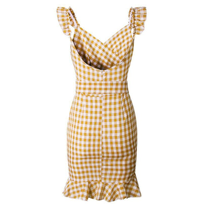Żółta Plażowa Sukienka Vintage