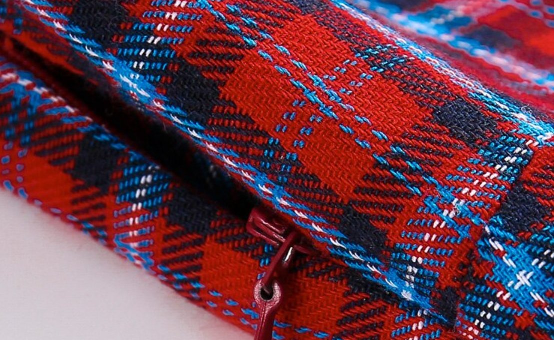 Sukienka Vintage W Czerwoną Kratę