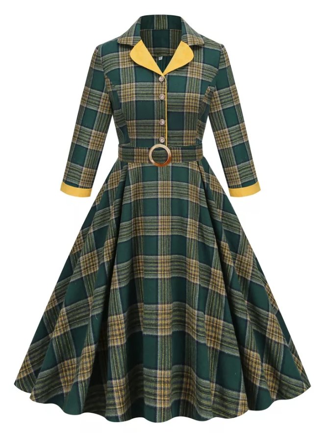 Plisowana Sukienka W Stylu Vintage