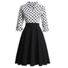 Sukienka Vintage W Czarne Kropki