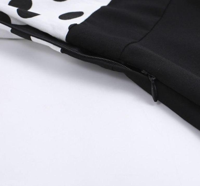 Sukienka Vintage W Czarne Kropki