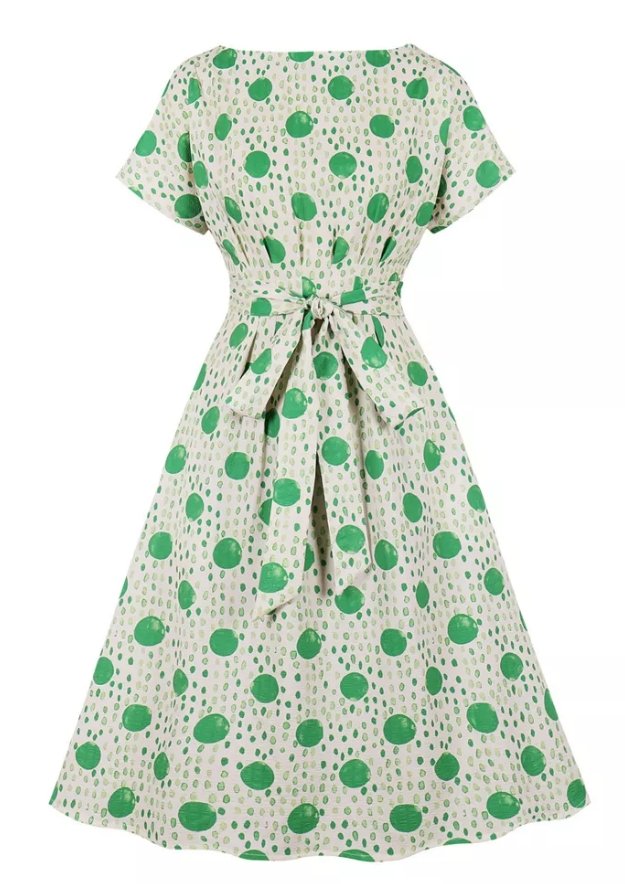 Sukienka Vintage W Paski W Kropki
