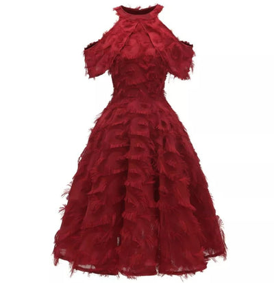 Vintage Czerwona Suknia Ślubna
