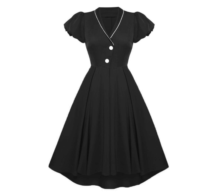 Czarna Sukienka Vintage Preppy