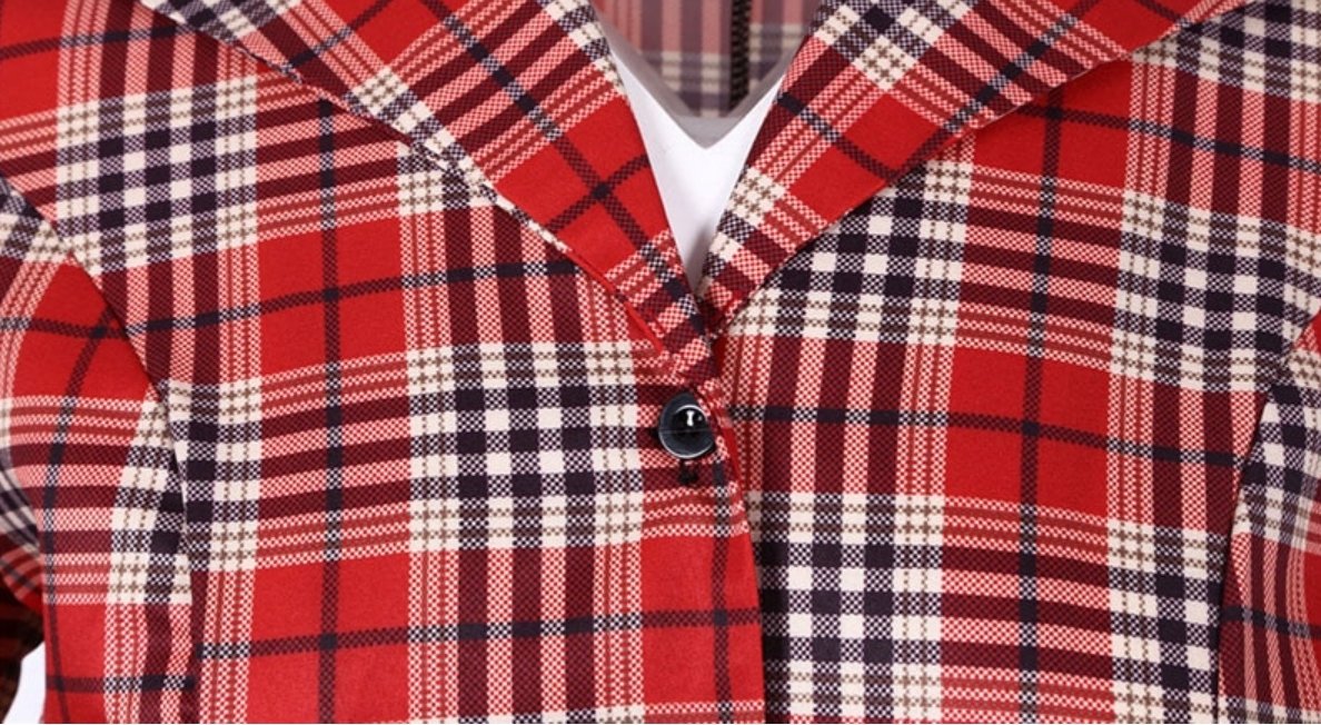 Sukienka Vintage W Czerwono-Czarne Paski