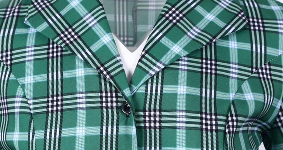 Sukienka Vintage W Zielono-Czarne Paski