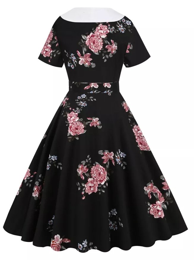Rockabilly Sukienka Vintage Z Lat 50. W Kwiaty