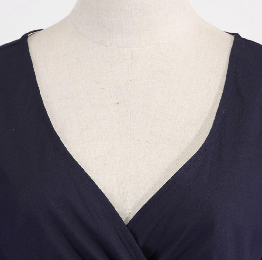 Granatowa Sukienka Rockabilly Z Lat 50