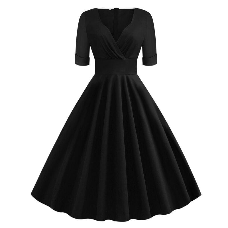 Czarna Sukienka Rockabilly Z Lat 50