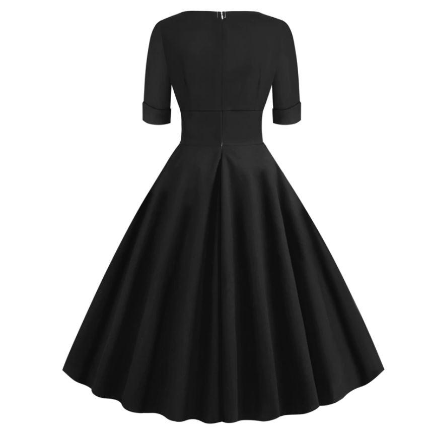 Czarna Sukienka Rockabilly Z Lat 50