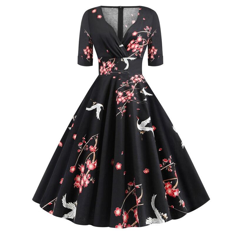 Rockabilly Sukienka Vintage Z Lat 50. Ptaki