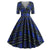 Niebieska Sukienka W Szkocką Kratę W Stylu Rockabilly Z Lat 50