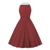 Burgundowa Bawełniana Sukienka W Stylu Rockabilly W Stylu Vintage