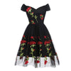 Czarna Koronkowa Sukienka Vintage Rockabilly