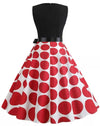 Czerwono-Czarna Sukienka Rockabilly W Stylu Vintage