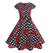 Czarna Czerwona Romantyczna Sukienka Vintage