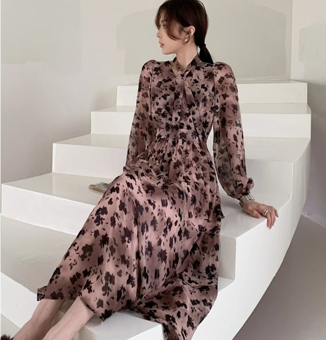 Różowa Sukienka Vintage Z Lat 40. XX Wieku