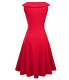 Czerwona Sukienka Vintage Z Kołnierzykiem