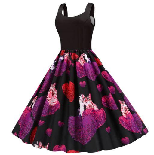 Vintage Czarne Koty Walentynkowe