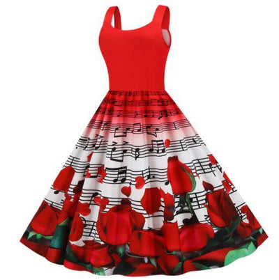 Vintage Walentynkowa Sukienka W Róże