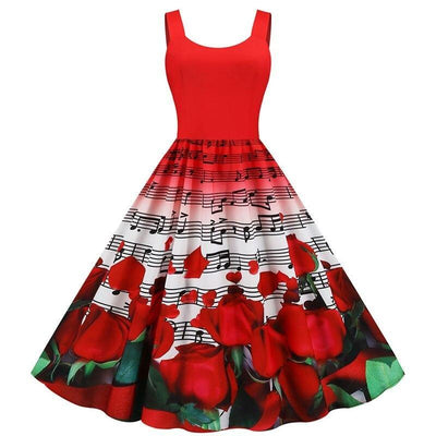 Vintage Walentynkowa Sukienka W Róże
