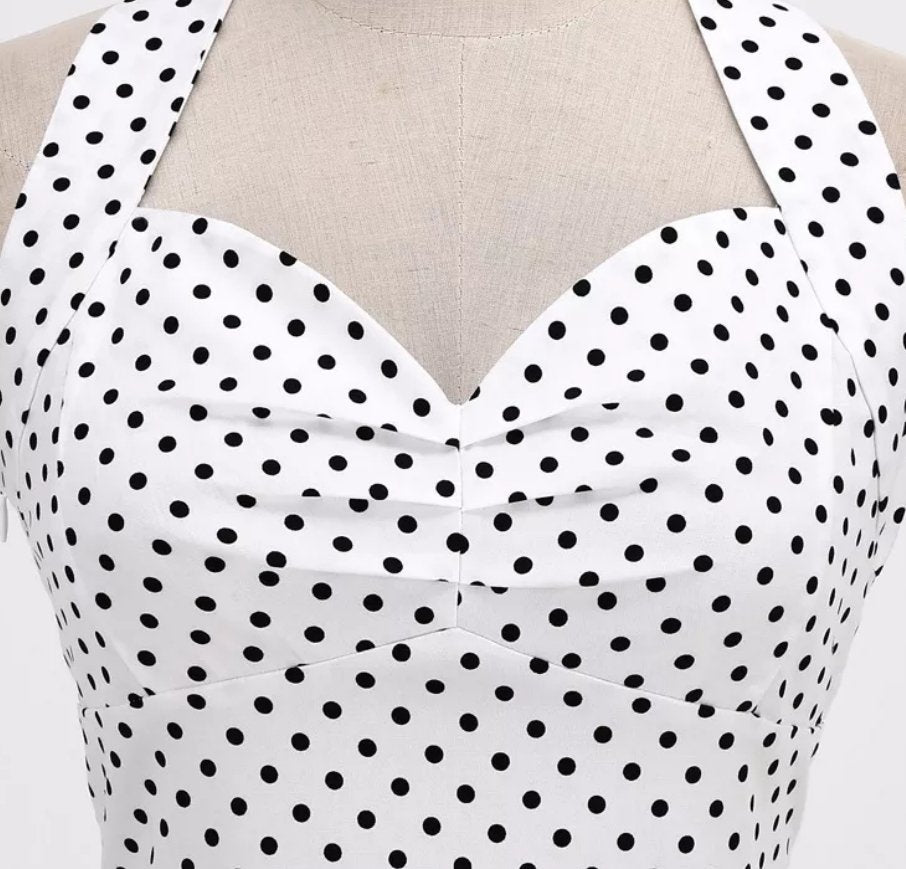 Biała Seksowna Sukienka Vintage Pin Up