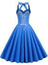Niebieska Seksowna Sukienka Pin Up W Stylu Vintage