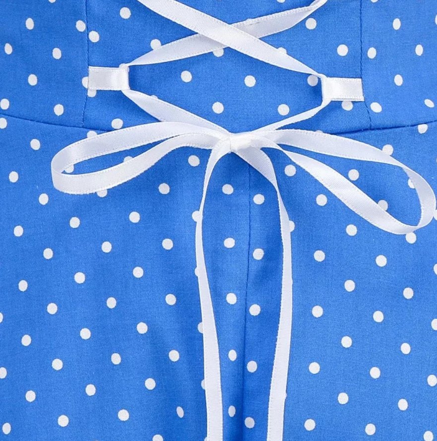 Niebieska Seksowna Sukienka Pin Up W Stylu Vintage