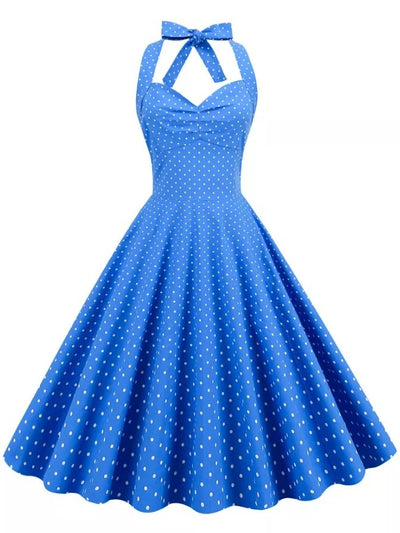 Niebieska Seksowna Sukienka Pin Up W Stylu Vintage