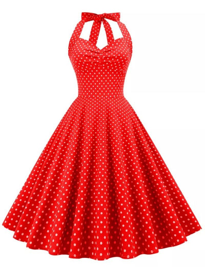 Czerwona Seksowna Sukienka Vintage Pin Up