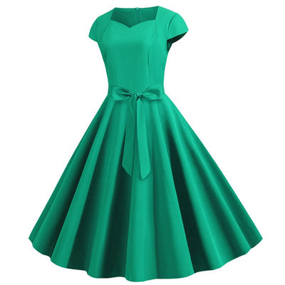 Vintage Seksowna Sukienka Pin Up Zielona
