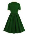 Zielona Sukienka Vintage Z Wysokim Stanem
