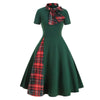 Zielona Sukienka Vintage W Szkocką Kratę