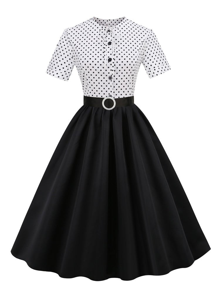 Modna Sukienka W Stylu Vintage Czarna