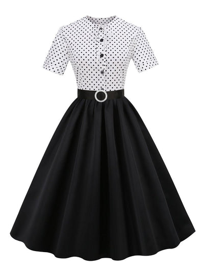 Modna Sukienka W Stylu Vintage Czarna