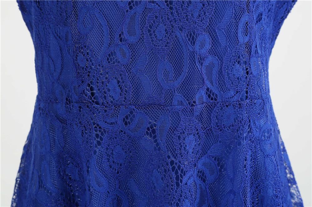 Trapezowa Sukienka Vintage Niebieska