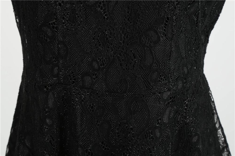 Trapezowa Sukienka Vintage Czarna