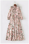 Długa Sukienka Vintage W Kolorze Brudnego Różu