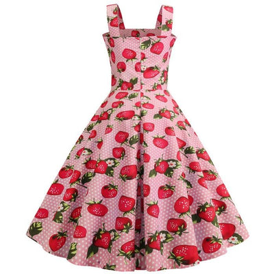 Truskawkowo-Różowa Sukienka Vintage Z 1950 R
