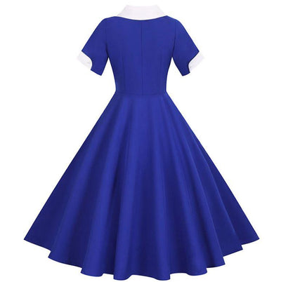 Niebieska Sukienka Vintage Z Lat 50