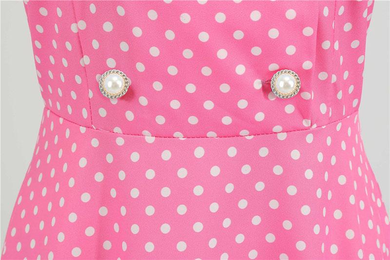 Różowa Rozkloszowana Sukienka Z Lat 50