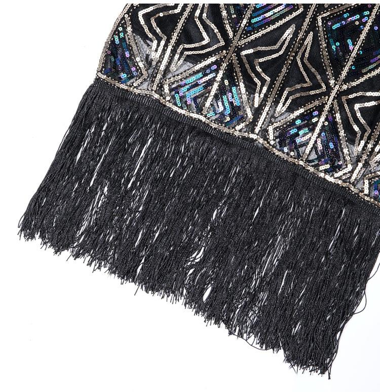 Długa Złota Sukienka Gatsby Z Lat 20. XX Wieku