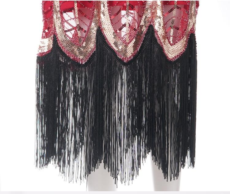 Czerwona Sukienka Vintage Gatsby Z Lat 20. XX Wieku