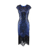 Niebiesko-Czarna Sukienka Vintage W Stylu Art Deco Plus Size Z Lat 20. XX Wieku