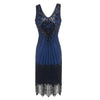 Niebieska Sukienka Vintage Plus Size Z Lat 20. XX Wieku
