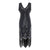 Czarna Sukienka Vintage Charleston Plus Size Z Lat 20. XX Wieku
