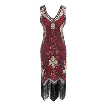 Sukienka Vintage Z Lat 20. XX Wieku Plus Size Charleston W Kolorze Czerwonym
